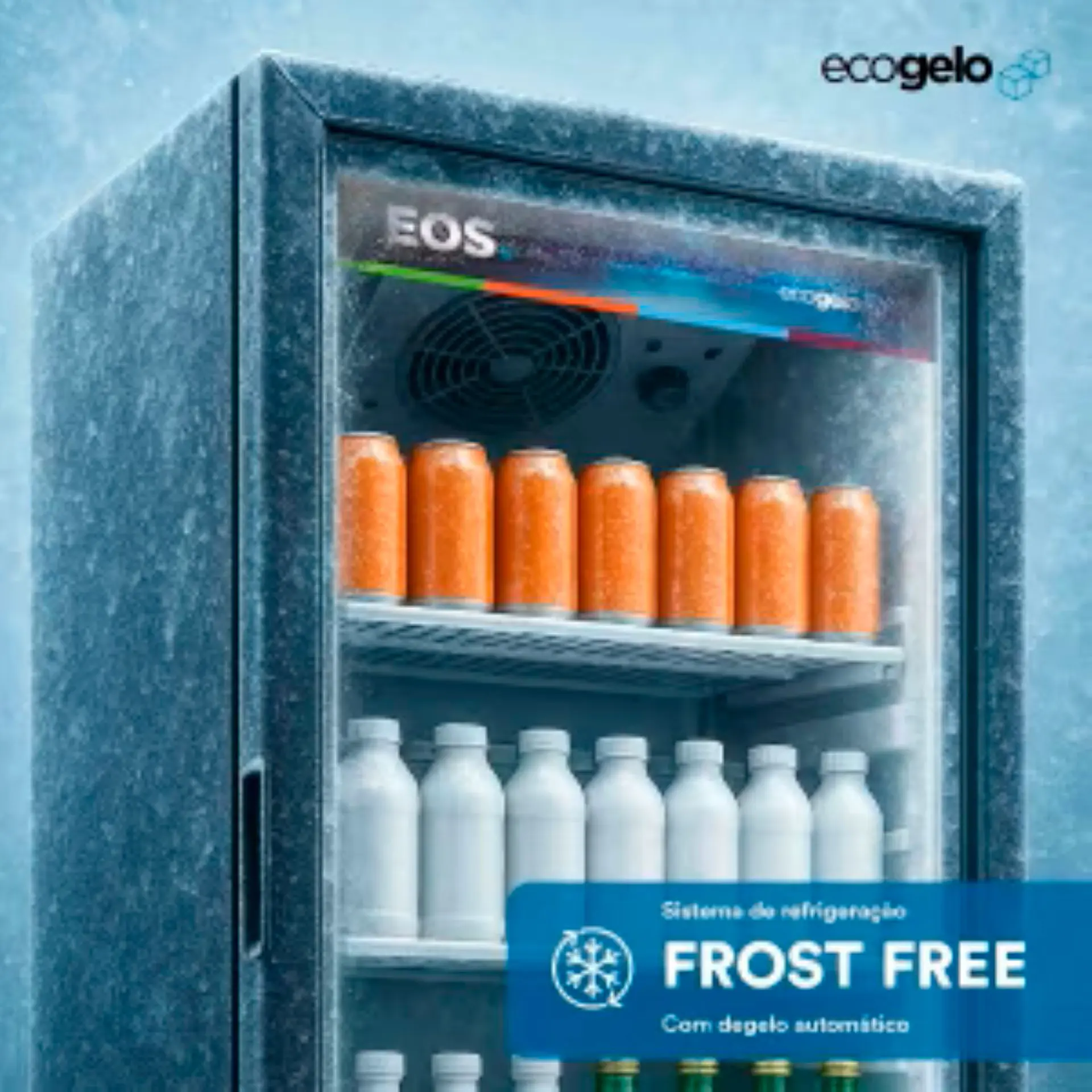 Refrigerador Expositor EOS 358L 1 Porta Vertical Eco Gelo Frost-Free EEV350P - Preto - 220 Volts
