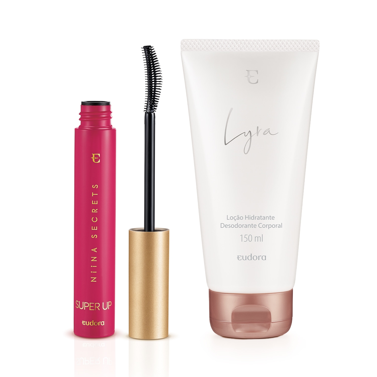 Combo Máscara para Cílios Niina Secrets Super Up 8g + Loção Hidratante Desodorante Corporal Lyra 150ml