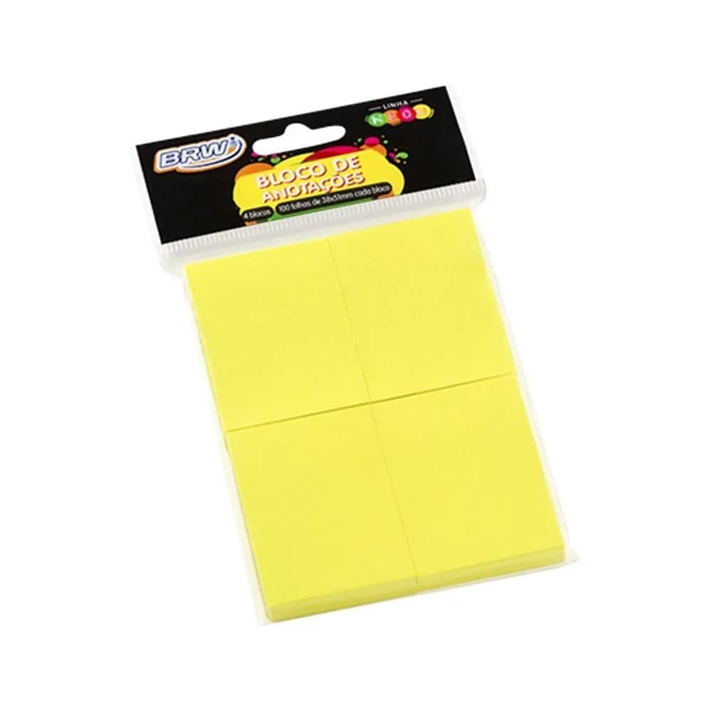 Bloco de Anotações BRW 38x51 Amarelo Neon- BA3805
