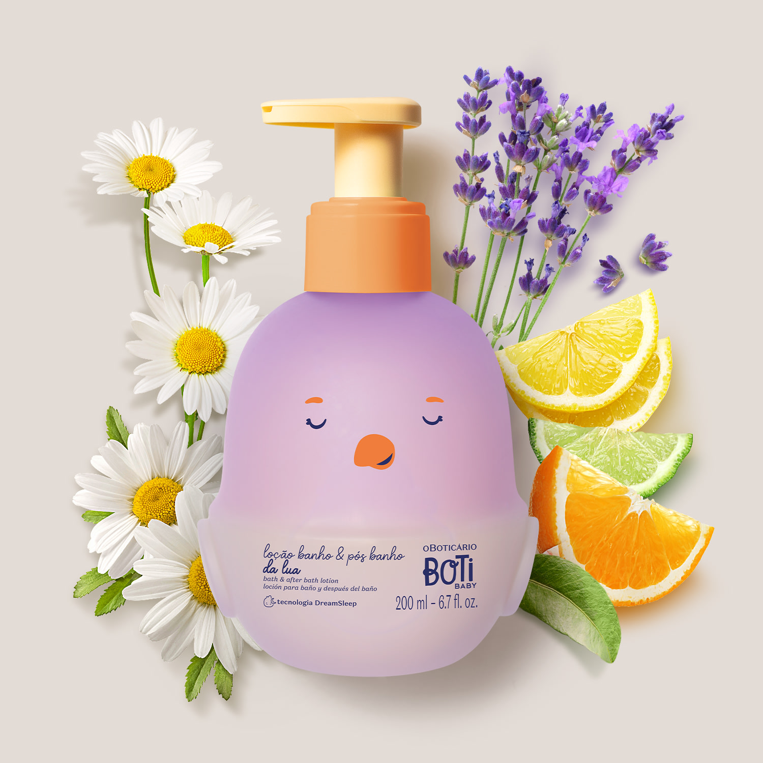Loção Corporal Banho e Pós-Banho Boti Baby Lua 200ml