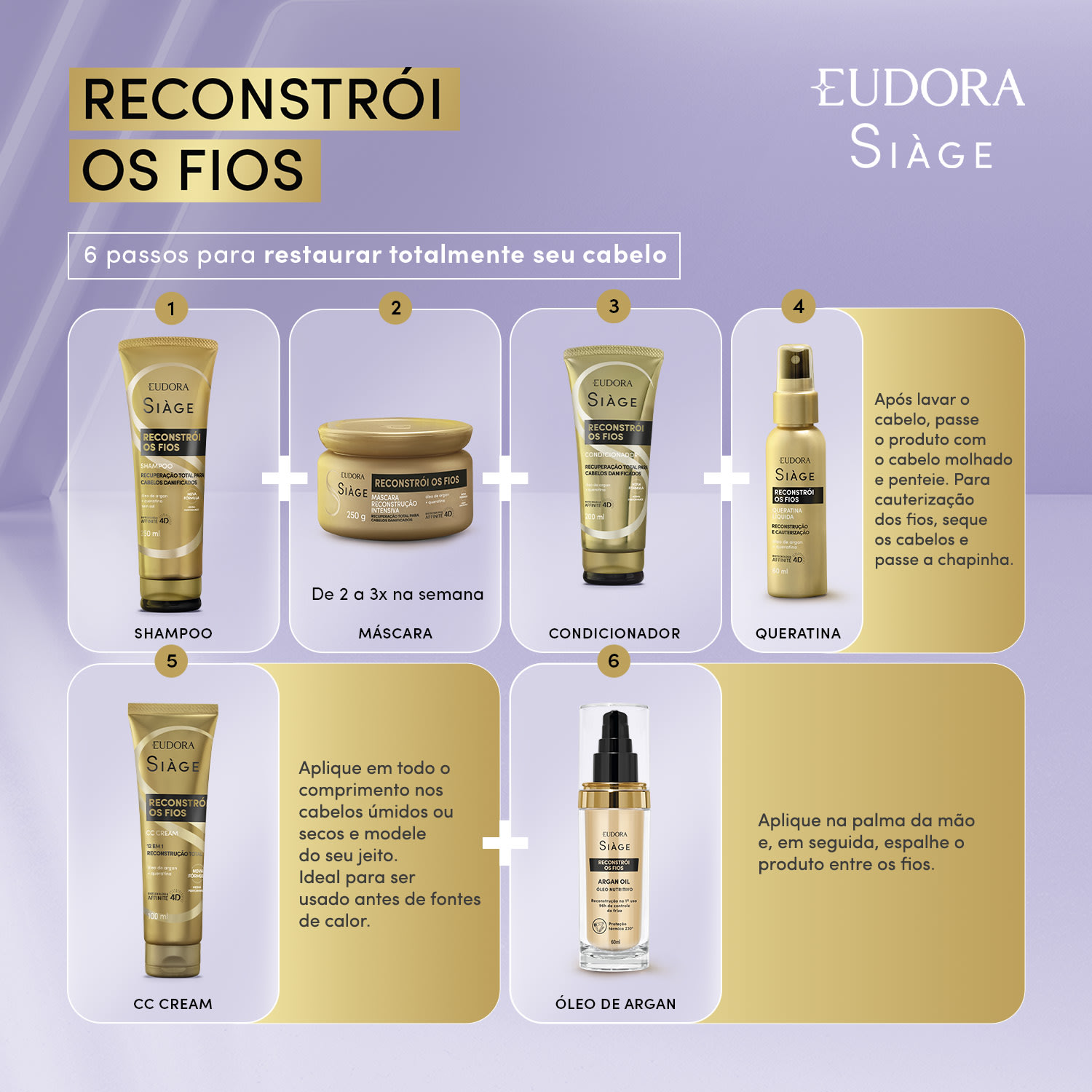 Argan Oil Siàge Reconstrói os Fios 60ml