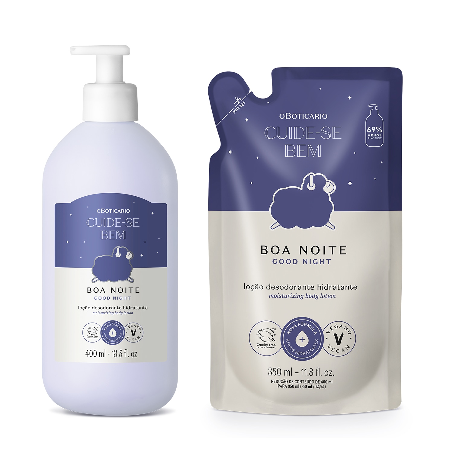 Combo Cuide-se Bem Boa Noite: Loção Corporal 400ml + Refil 350ml