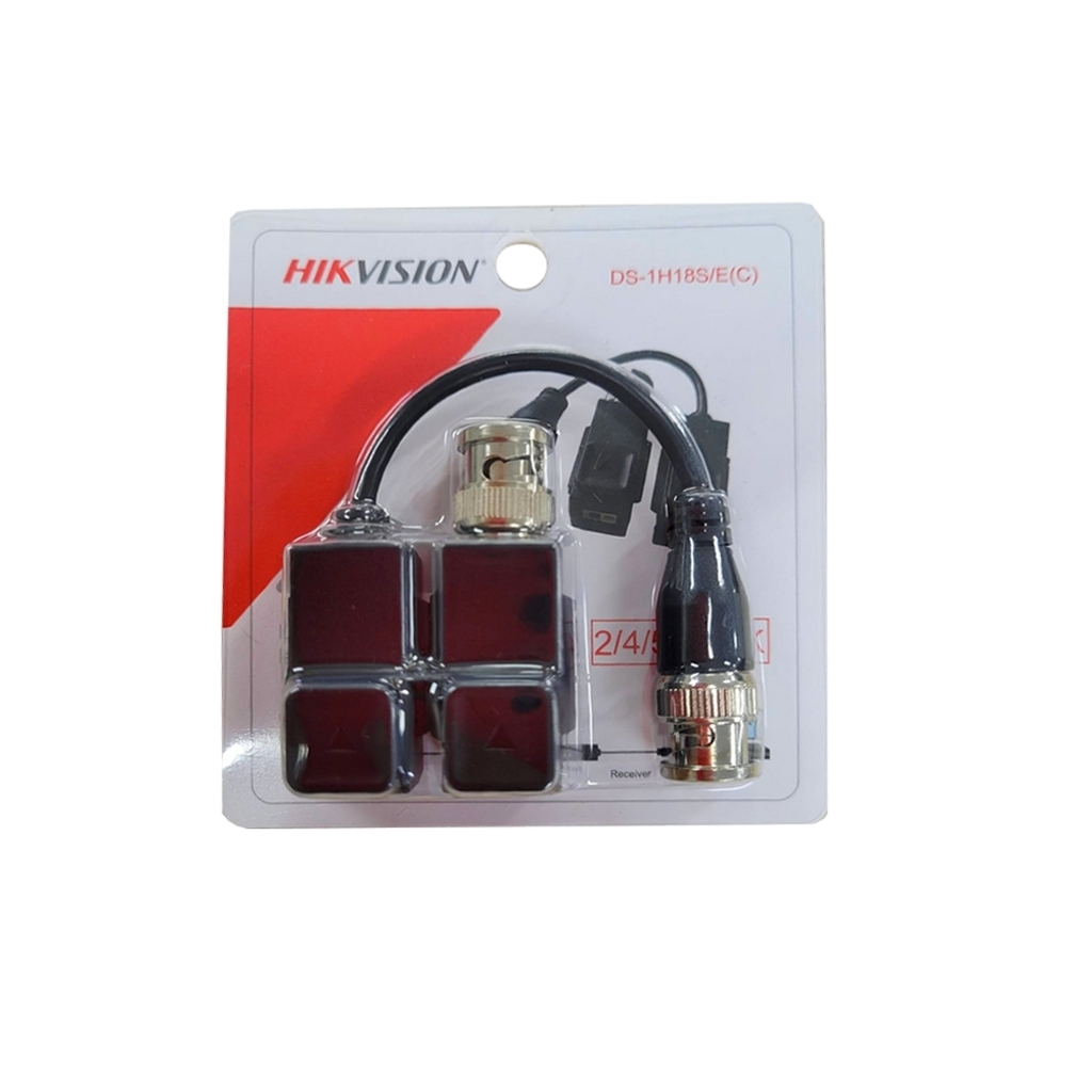 Vídeo Balun Engate Rápido 4K 200m com Rabicho Hikvision DS1H18SEC