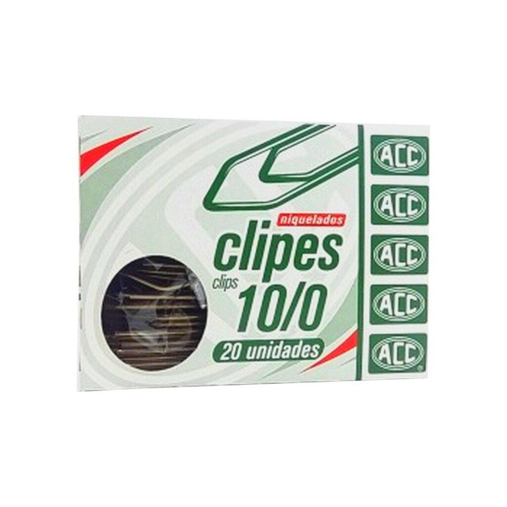 Clips Metálico Niquelado 10/0 ACC - Caixa com 20 Unidades - 9.12.11.12-9