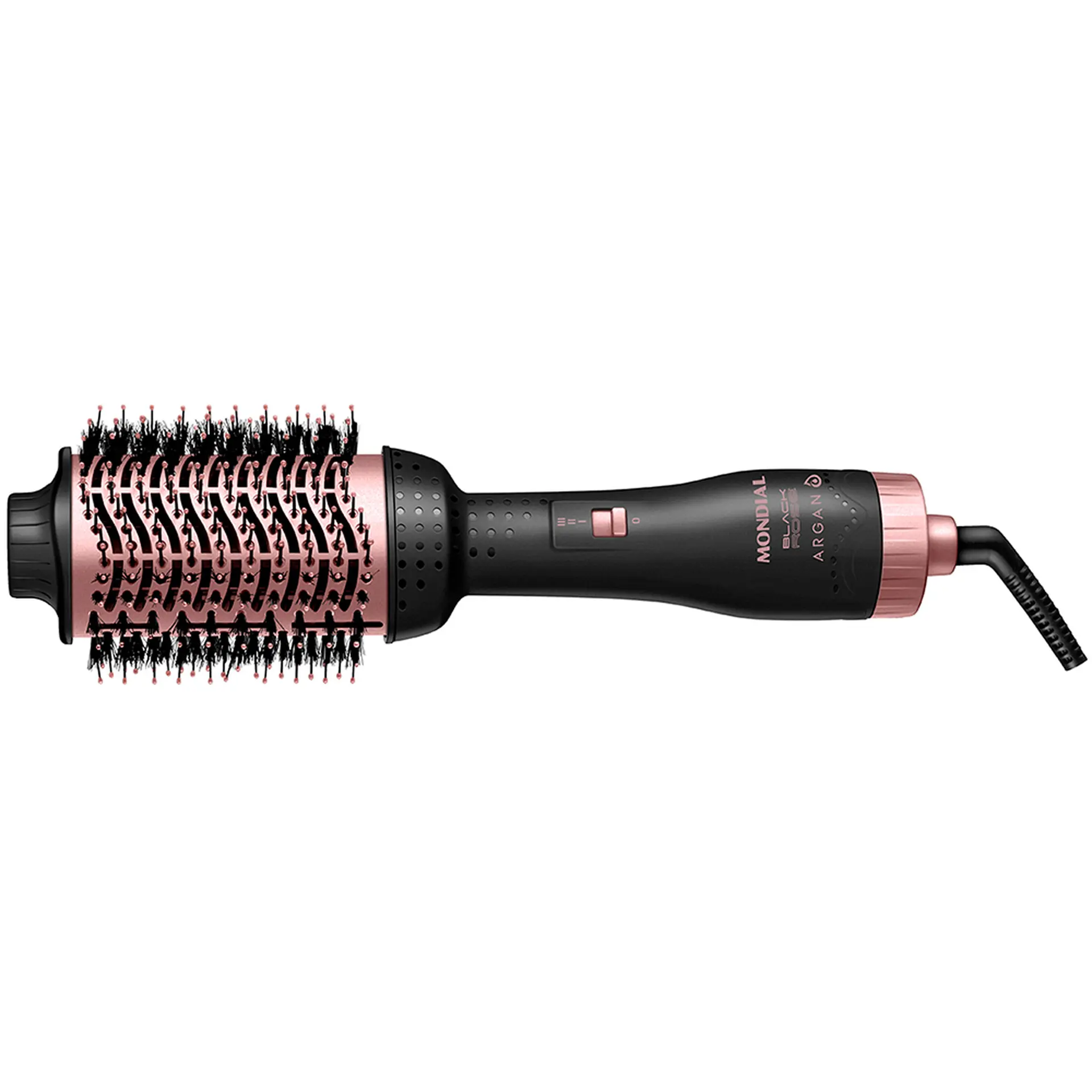 Escova Secadora Mondial Black Rose Argan 1 Velocidade 3 Temperaturas 1200W - Preto/Golden Rose - Bivolt