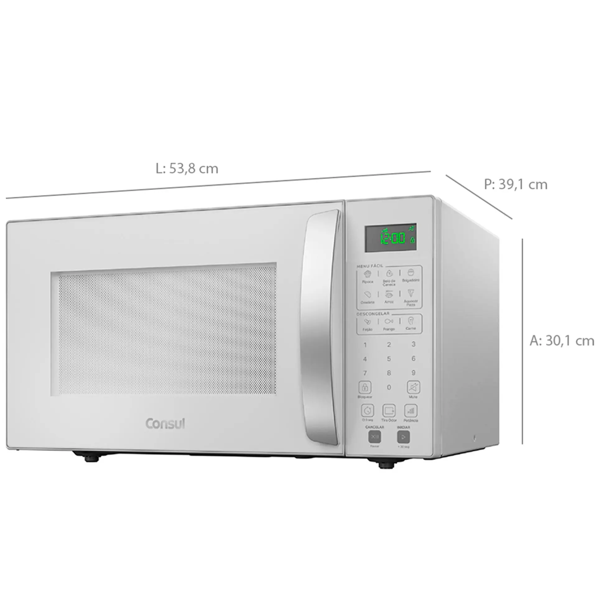 Micro-ondas Consul 32L 900W Menu Fácil e Função Tira Odor CMS46AB - Branco - 110 Volts