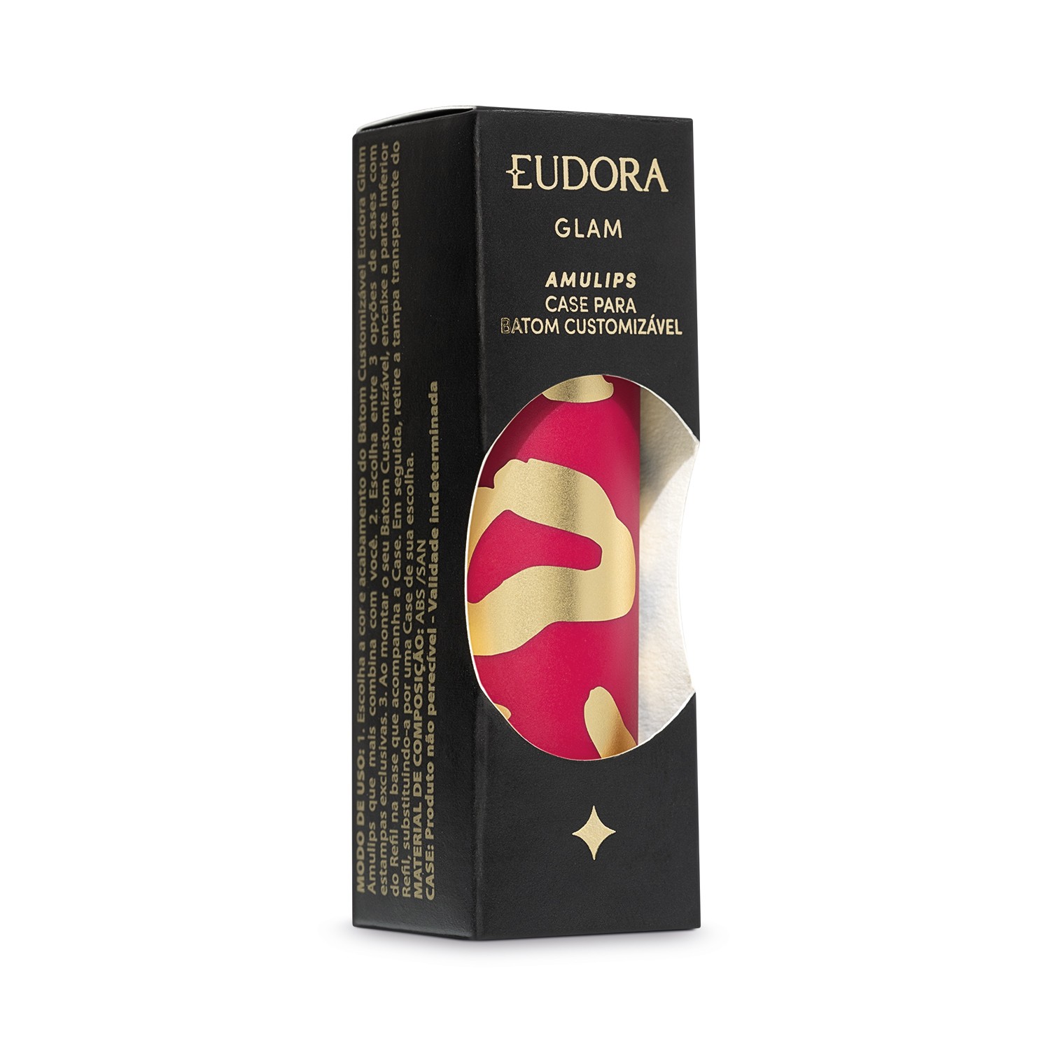 Case Para Batom Customizável Rosa Glamour Glam Amulips