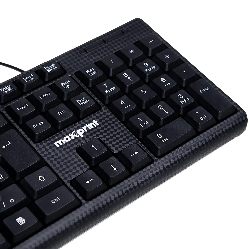 Kit Teclado + Mouse Com Fio USB Maxprint CF1001 Preto 60000156