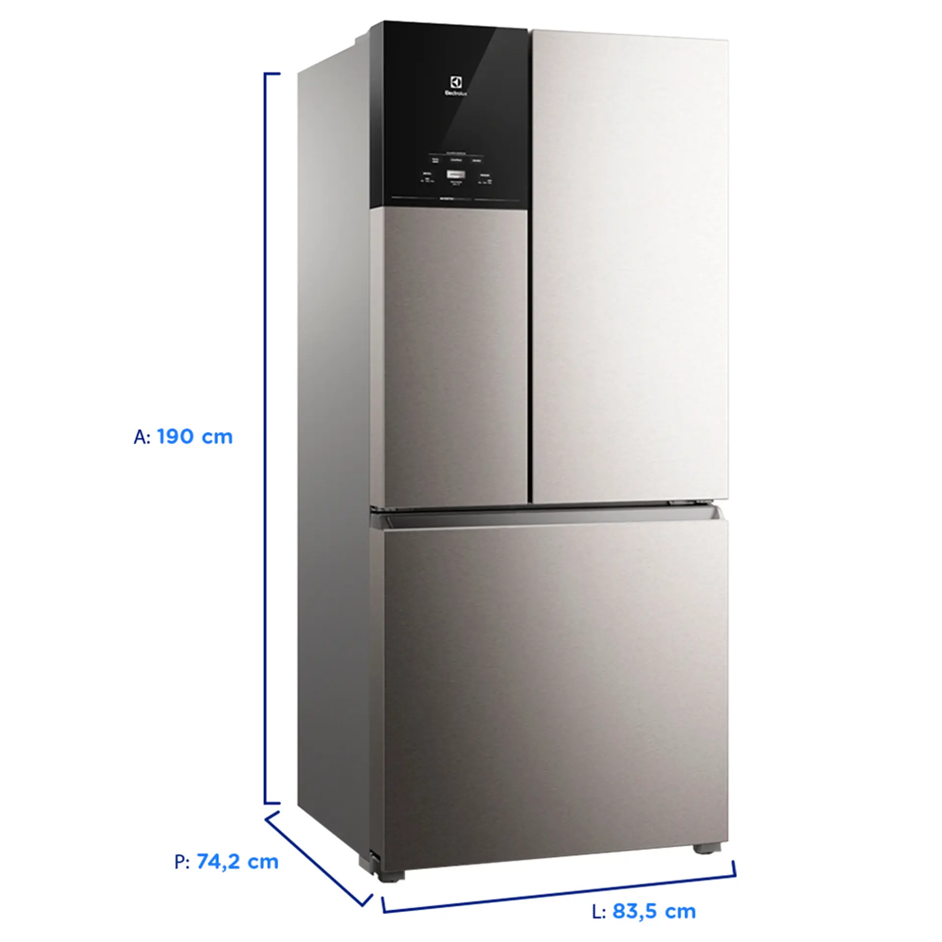 Geladeira Electrolux Frost Free Inverter 590L AutoSense 3 Portas IM8S - Inox - 110 Volts