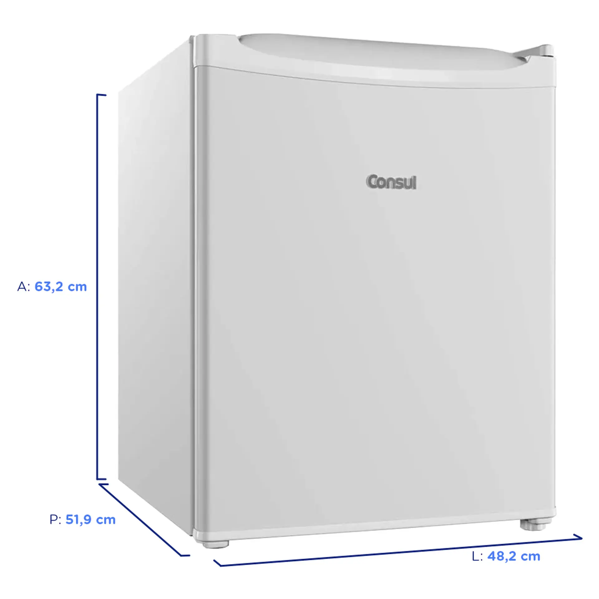Frigobar Consul 76L 1 Porta Degelo Manual com Gaveta Multiuso CRC08CB - Branco - 220 Volts