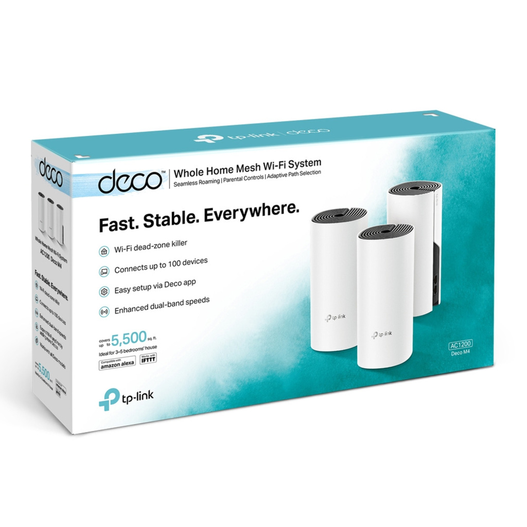 Roteador Wireless Tp-Link AC1200 Gigabit Dual Band Mesh 2 Antenas Internas DECO M4 Vendido 3 Pack