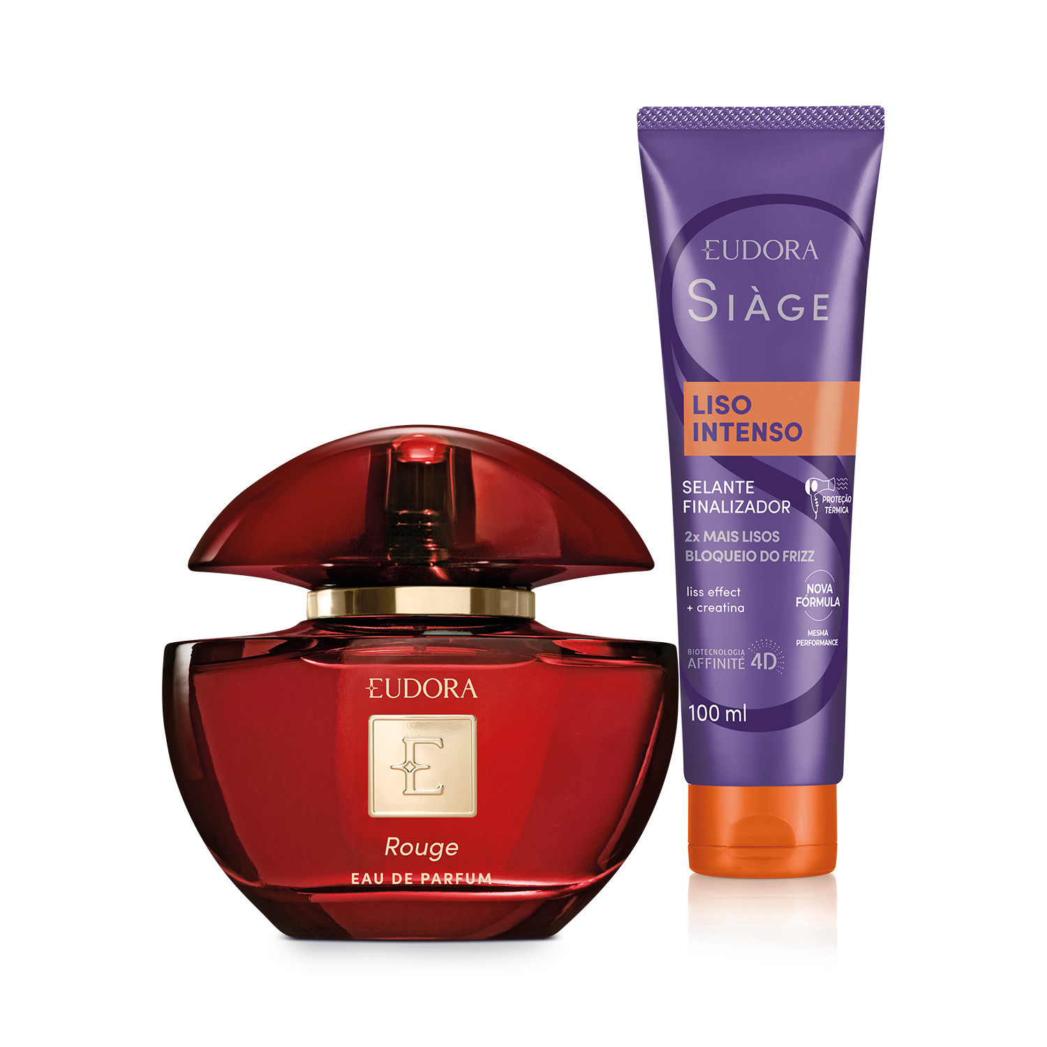 Combo Eudora Rouge Eau de Parfum 75ml + Leave-In Capilar Siàge Liso Intenso 100ml
