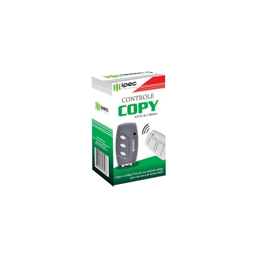 Controle Remoto 3 Botões 433MHZ Tx Copy Ipec Cinza - A2381