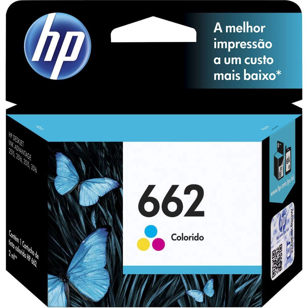 Cartucho de Tinta HP 662 Advantage Original 2ml Colorido