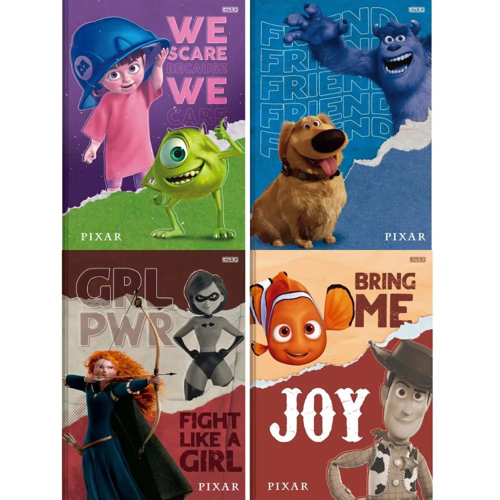 Caderno Brochura São Domingos Pixar Capa Dura 80 Folhas Grande Unidade