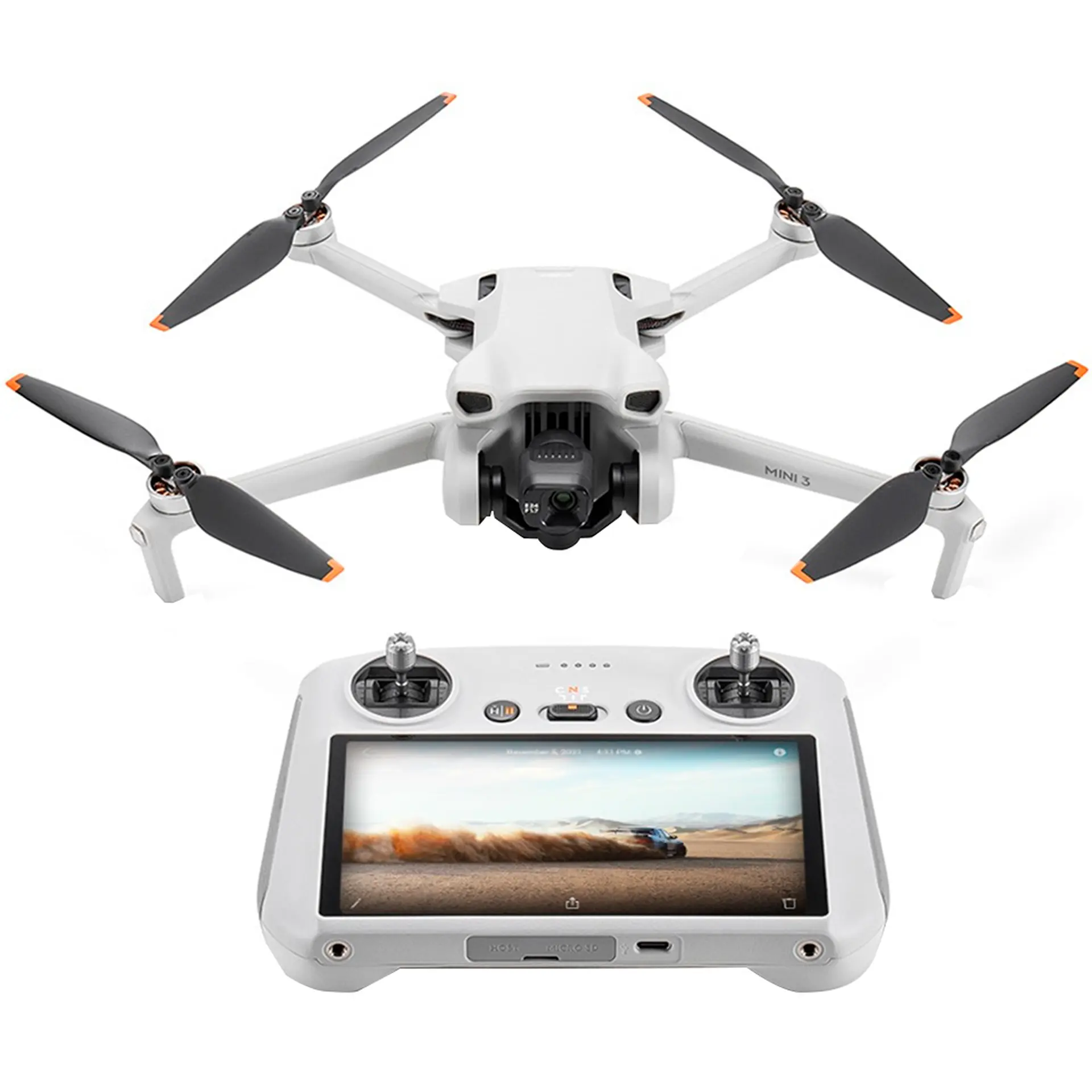 Drone DJI Mini 3 RC Câmera 4K Com Tela Fly More Combo DJI033 - Cinza - Bivolt