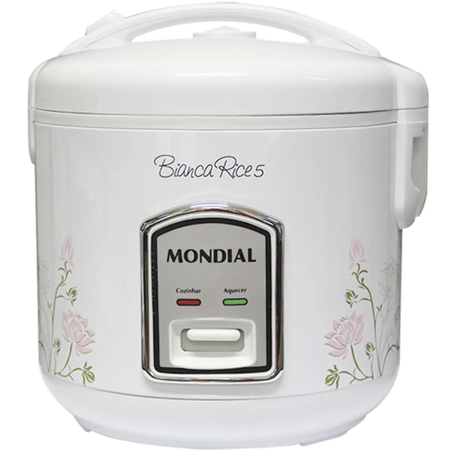 Panela Elétrica de Arroz Mondial 5 Xícaras Bianca Rice5 NPE05-5X - Branco/Floral - 110 Volts