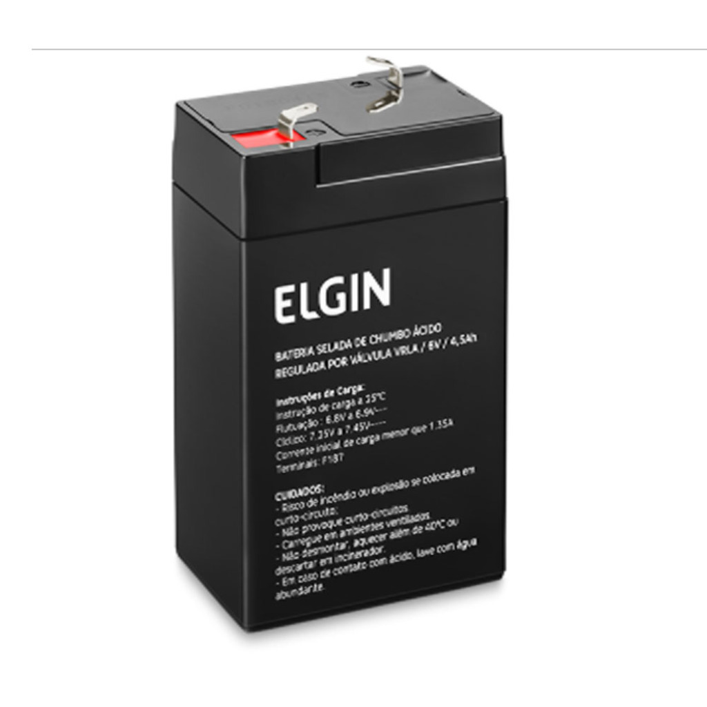 Bateria Selada para Alarmes e No-Breaks 4,5 Ah 6 Volts Elgin - 82311