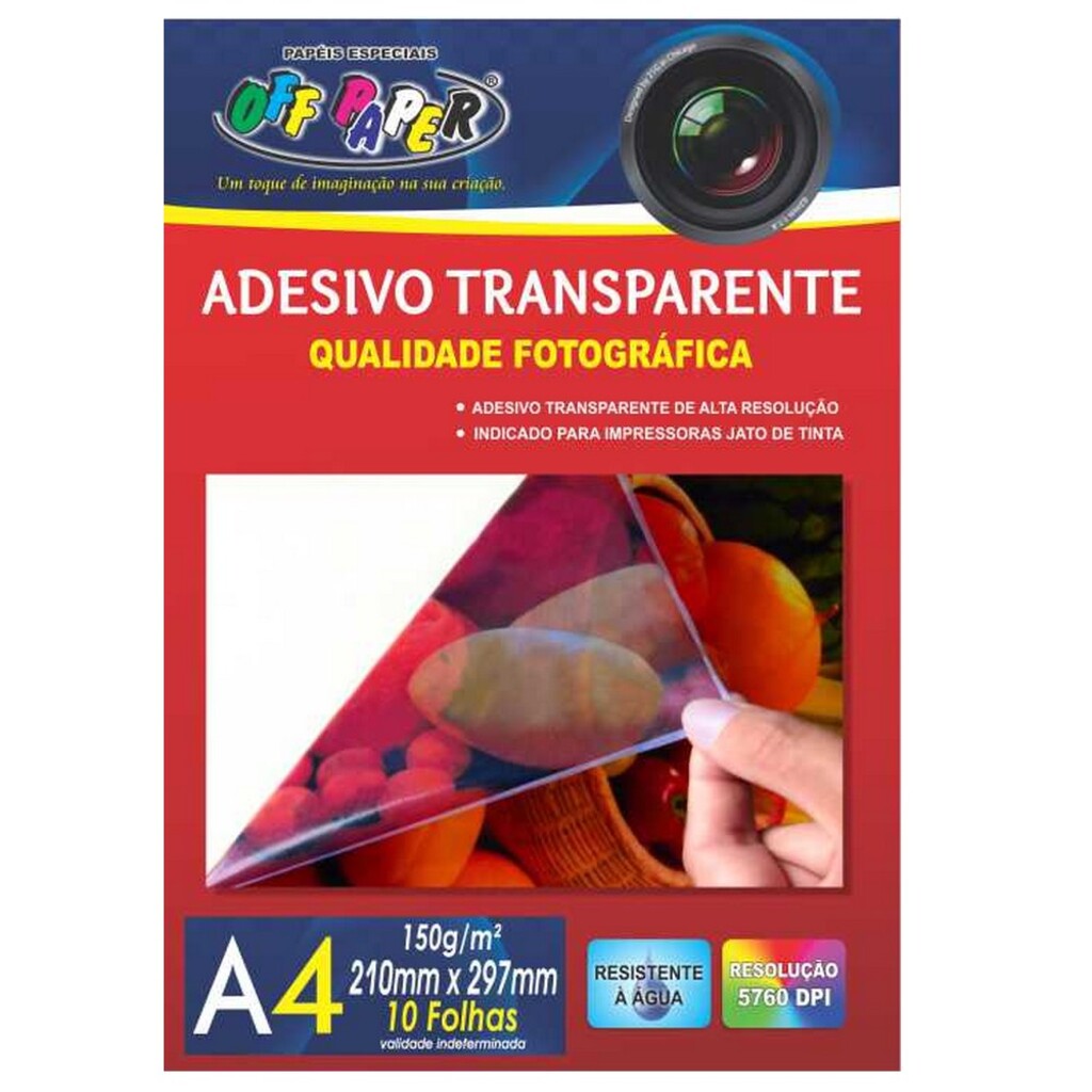 Papel Fotográfico Transparente Leitoso A4 150 microns 10 Folhas Off Paper - 10448