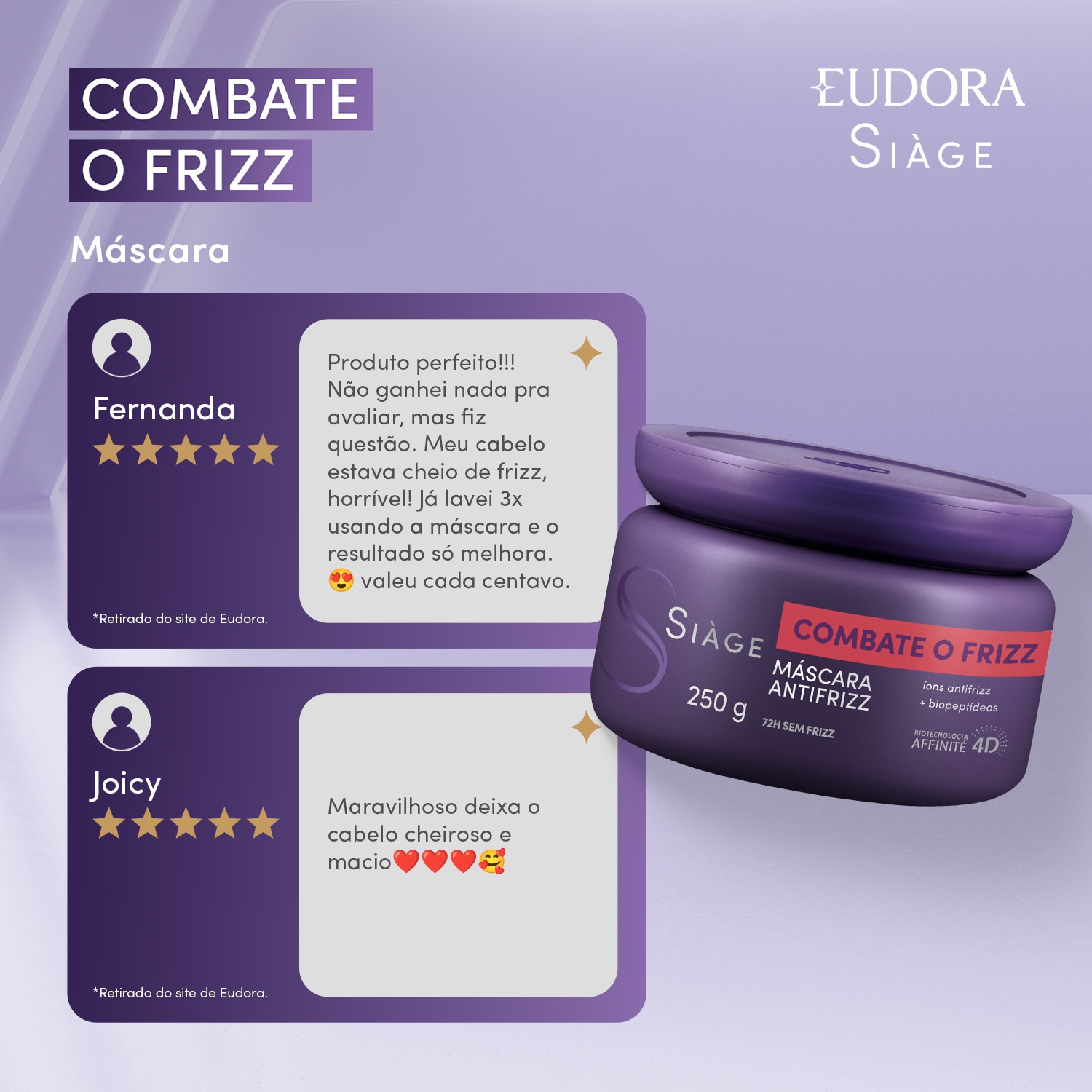 Máscara Capilar Siàge Combate o Frizz 250g