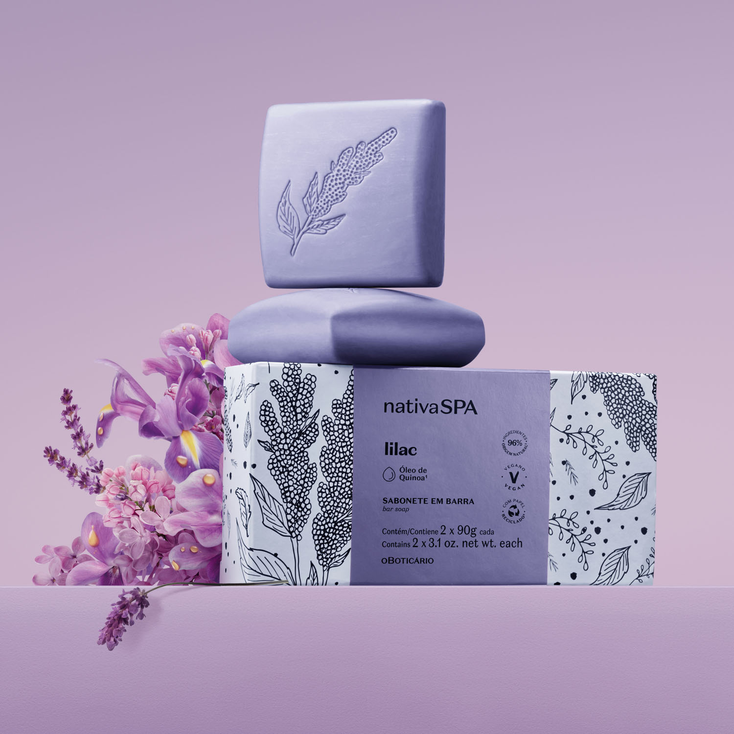 Sabonete Em Barra Nativa Spa Lilac 2x90g