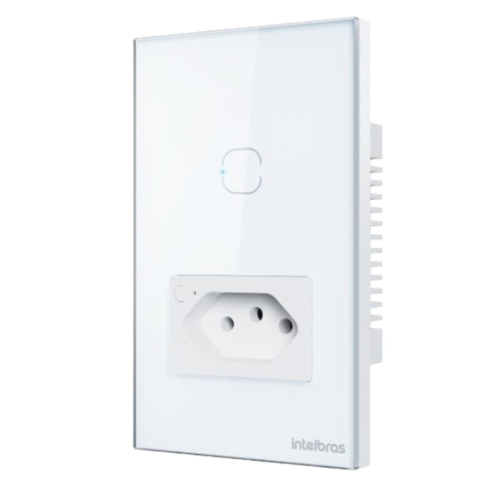 Tomada e Interruptor Inteligente 1 Tecla Wi-Fi ETW 1011 Branca Intelbras