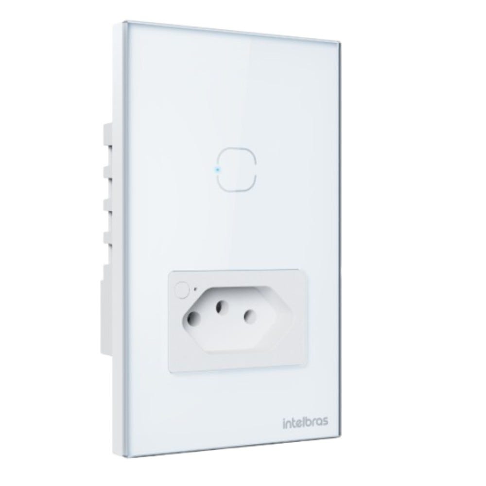 Tomada e Interruptor Inteligente 1 Tecla Wi-Fi ETW 1011 Branca Intelbras