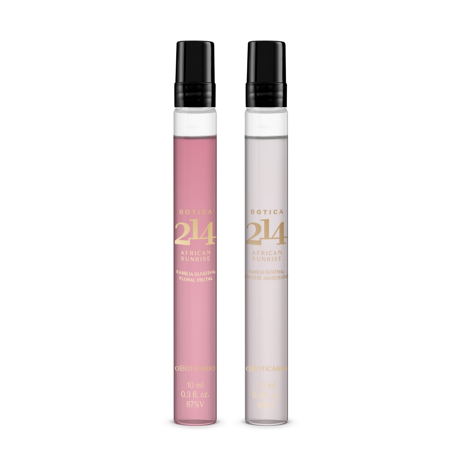 Combo Botica 214 Africa Sunrise Tamanho Viagem : Floral Frutal 10ml + Fougére Aromático 10ml