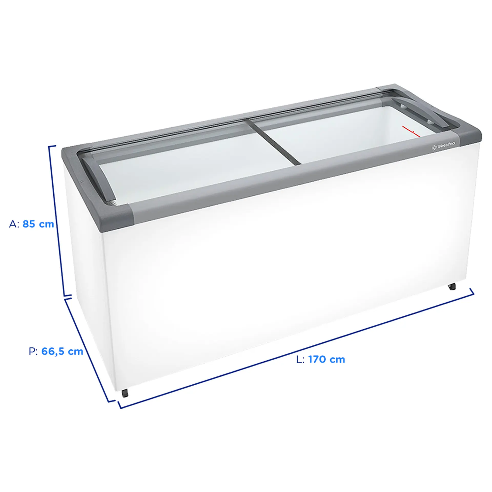 Freezer Metalfrio 505L 2 Portas Horizontal Expositor Degelo Manual NF55SB - Branco - 220 Volts