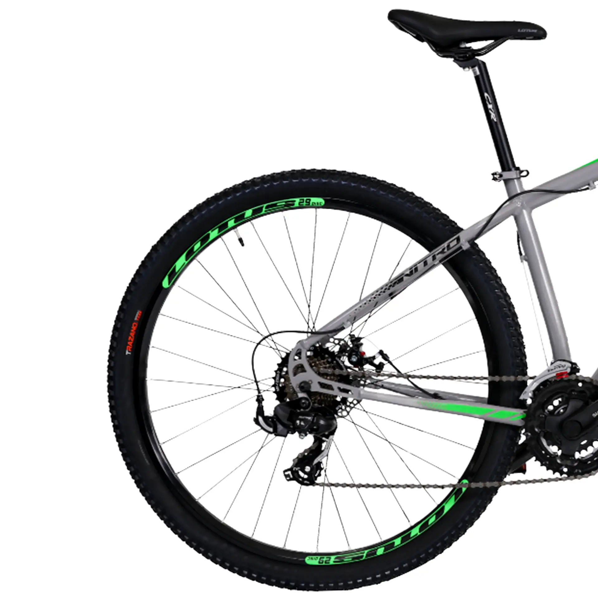 Bicicleta Aro 29 Cairu Lotus Nitro 21 Marchas Freio a Disco Quadro 17.5 MTB - Cinza/Verde