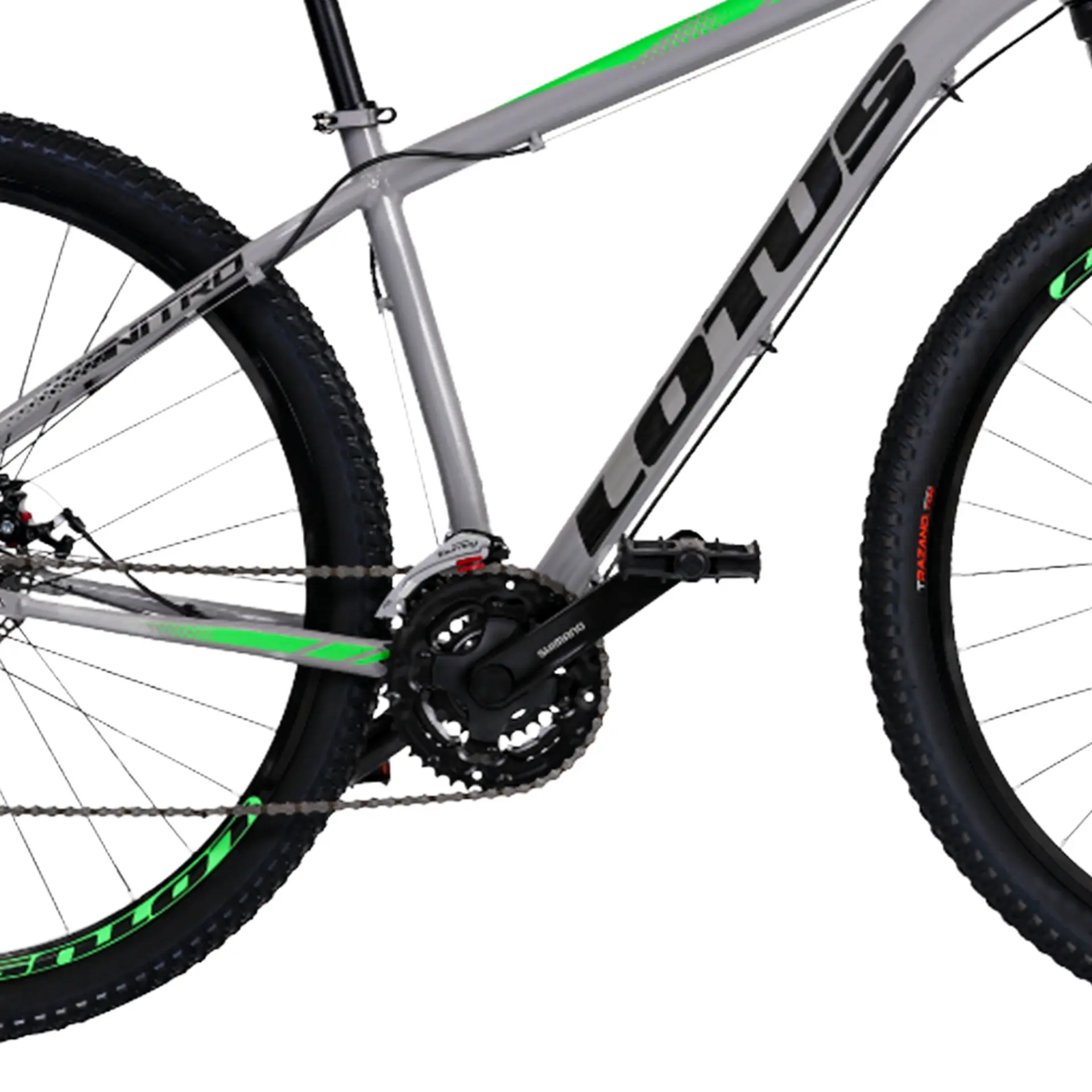 Bicicleta Aro 29 Cairu Lotus Nitro 21 Marchas Freio a Disco Quadro 17.5 MTB - Cinza/Verde