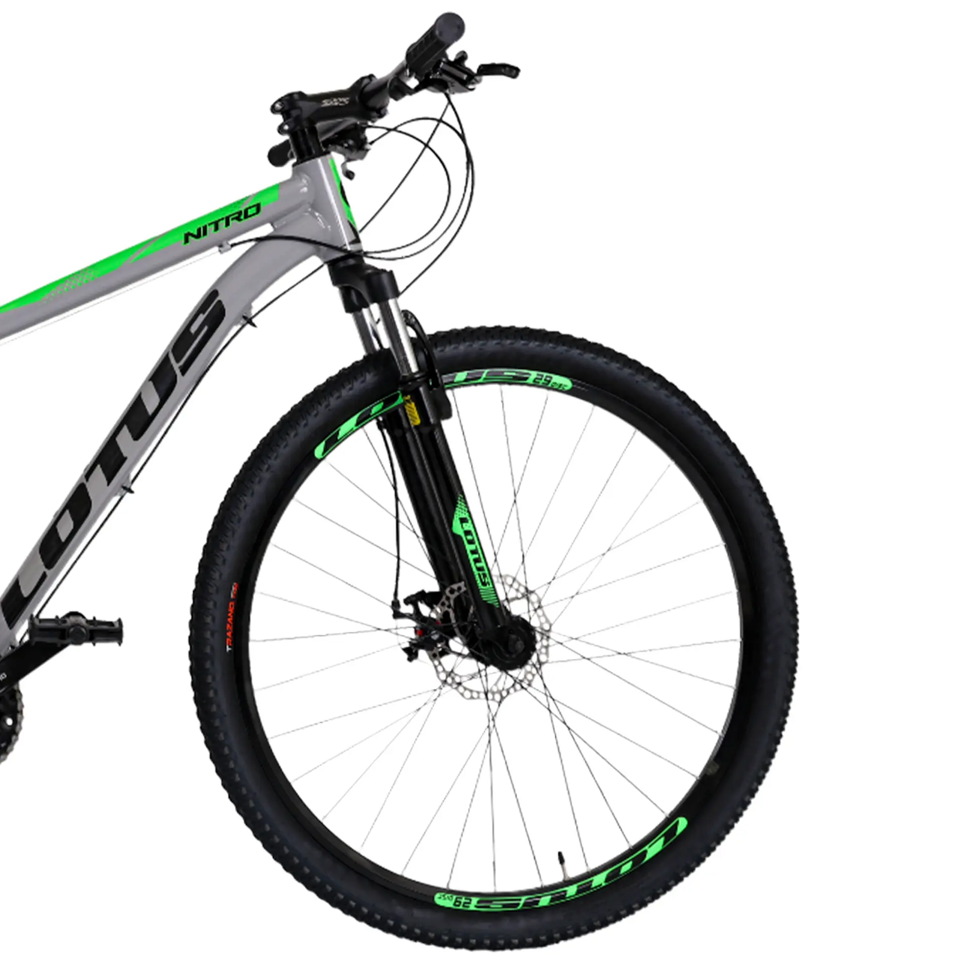 Bicicleta Aro 29 Cairu Lotus Nitro 21 Marchas Freio a Disco Quadro 17.5 MTB - Cinza/Verde