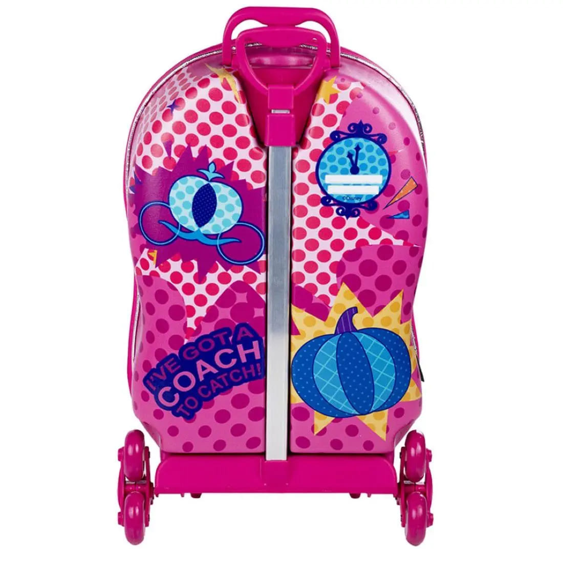 Mochila com Rodas Infantil Diplomata Princesa Cinderela Rodinha Tripla Grande