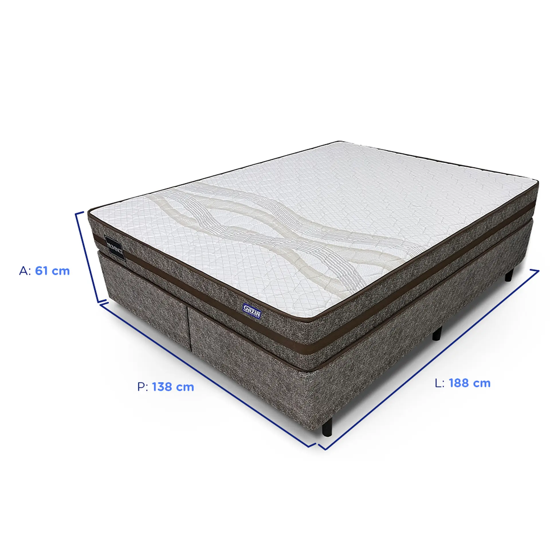 Colchão Cama Box Gazin Molas Casal Provence 138x188 - Marrom