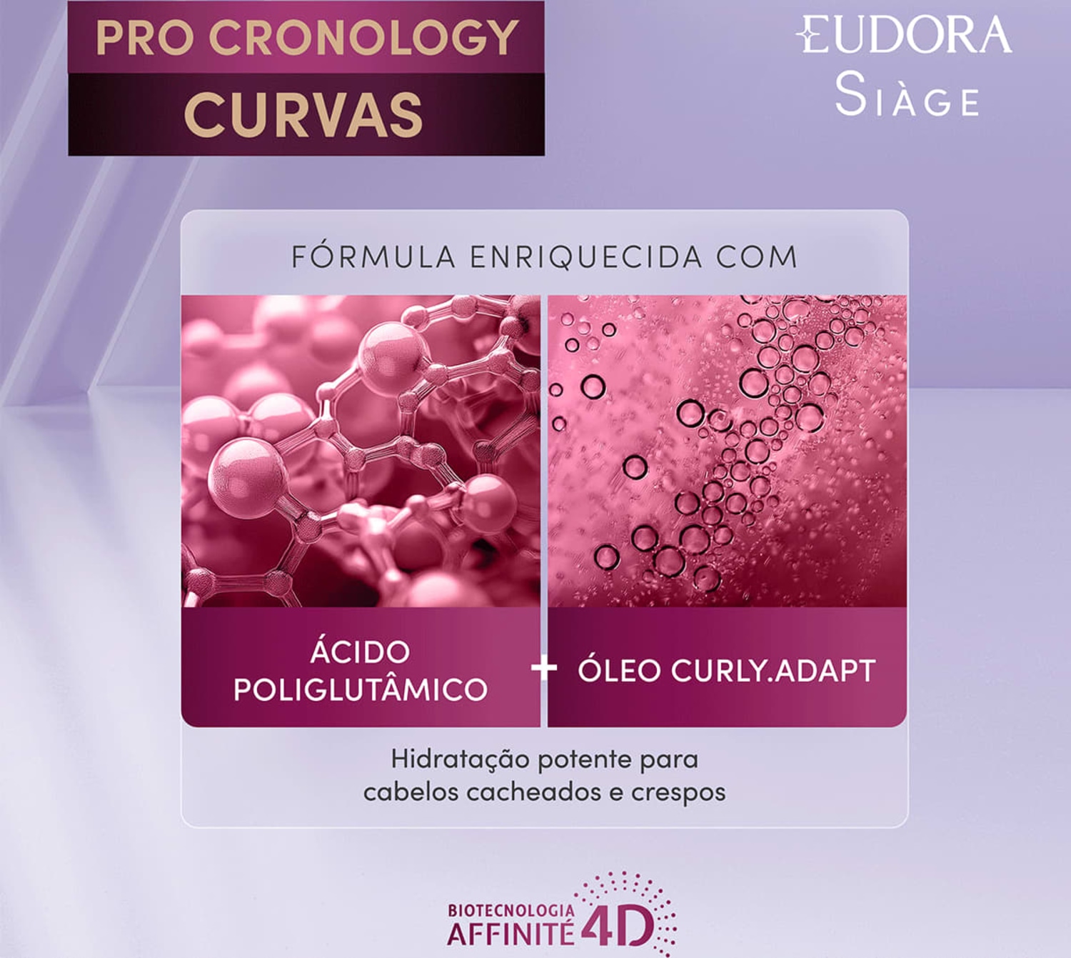 Combo Siàge Pro Cronology Curvas: Shampoo 250ml + Condicionador 250ml + Creme para Pentear Volume 300ml