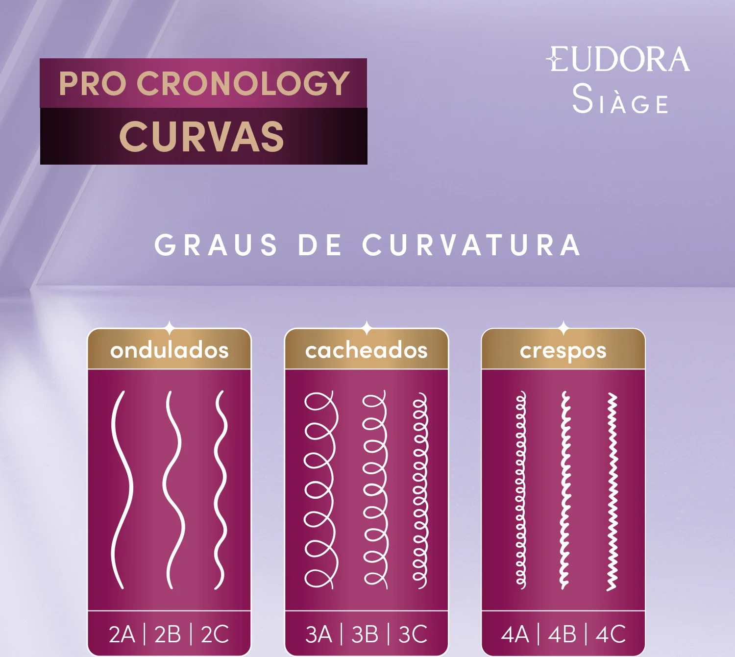 Combo Siàge Pro Cronology Curvas: Shampoo 250ml + Condicionador 250ml + Creme para Pentear Volume 300ml