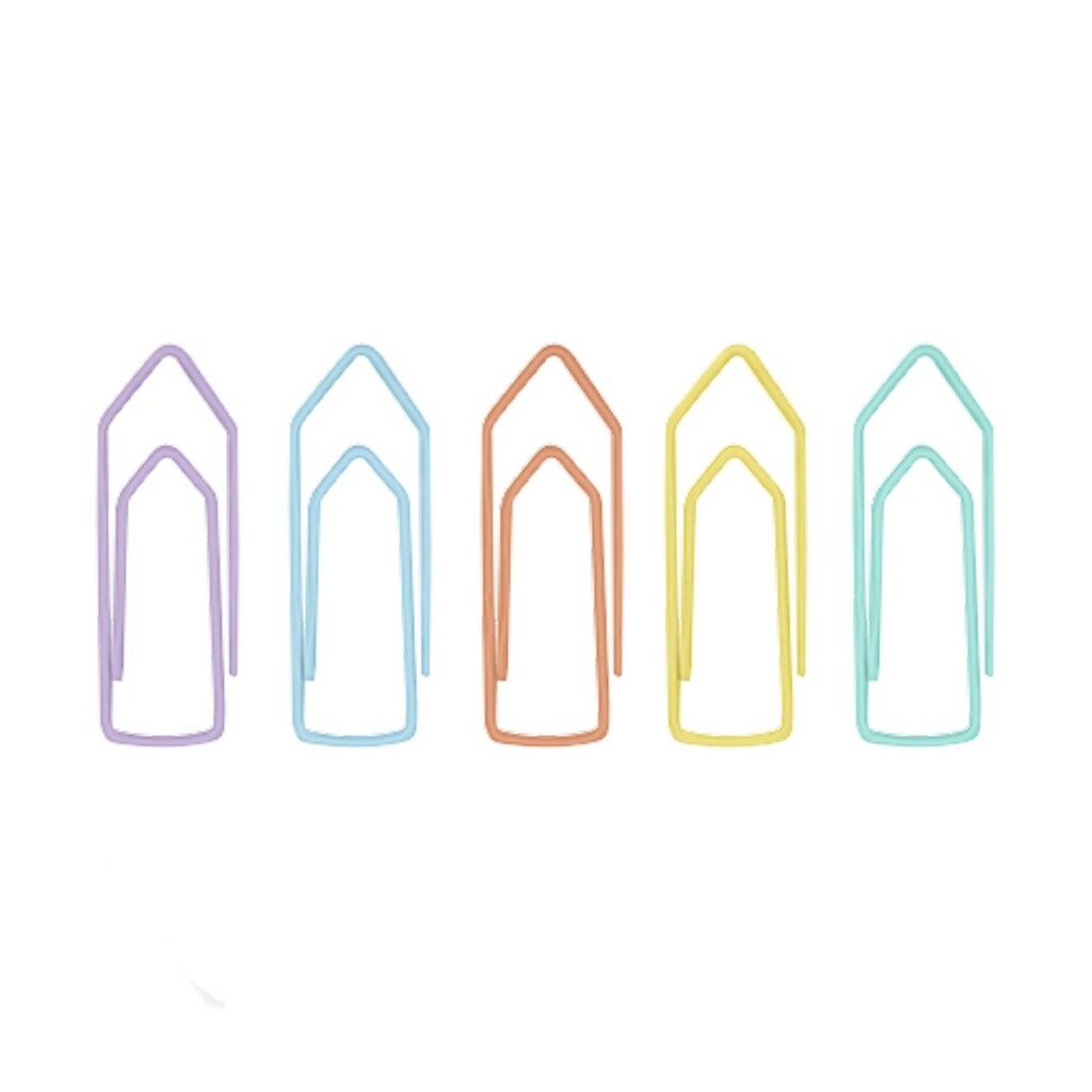 Clips Metálico 2/0 Colorido Tom Pastel BRW - Caixa com 50 Unidades - CL2052