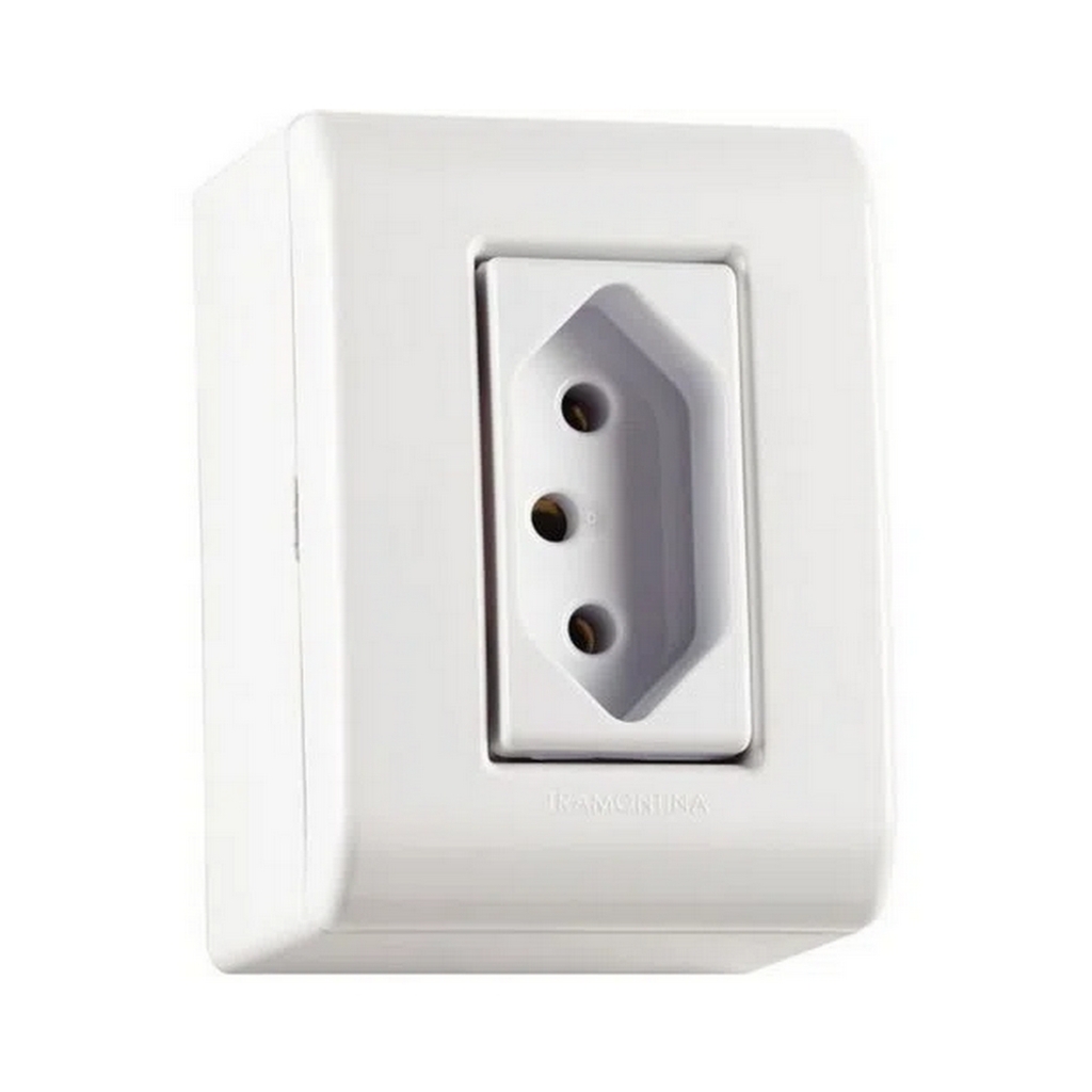 Caixa Sobrepor 1 Tomada 2 Pinos + Terra 20A LizFlex Tramontina - 57304/003