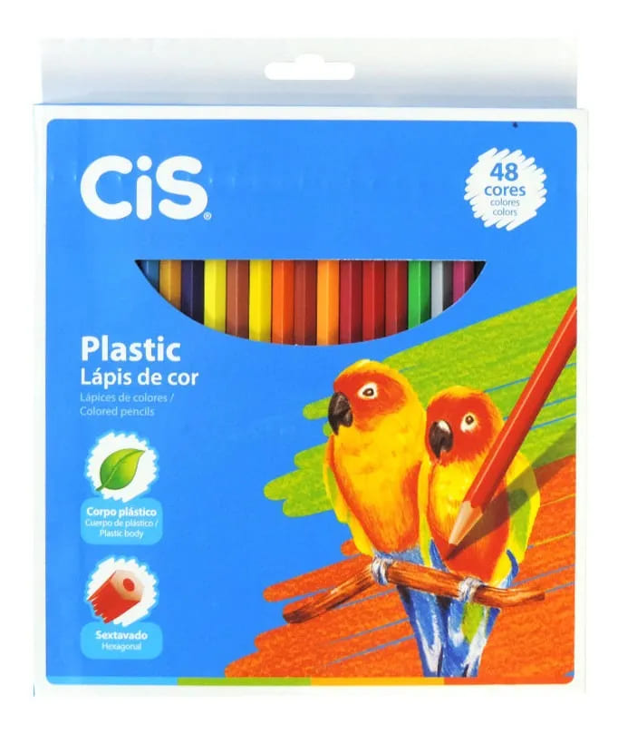 Lápis de Cor CIS Plastic 48 Cores