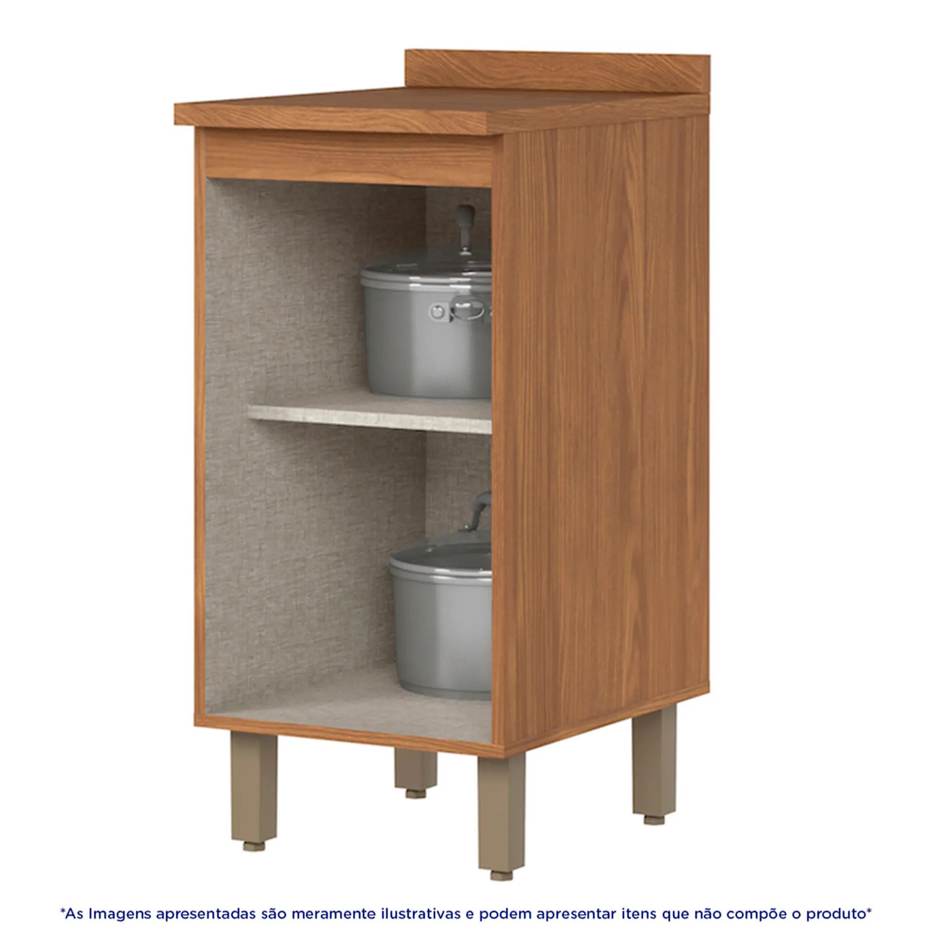Balcão com Tampo 1 Porta 40cm MDP MDF Requinte Henn - Nature/Areia HP