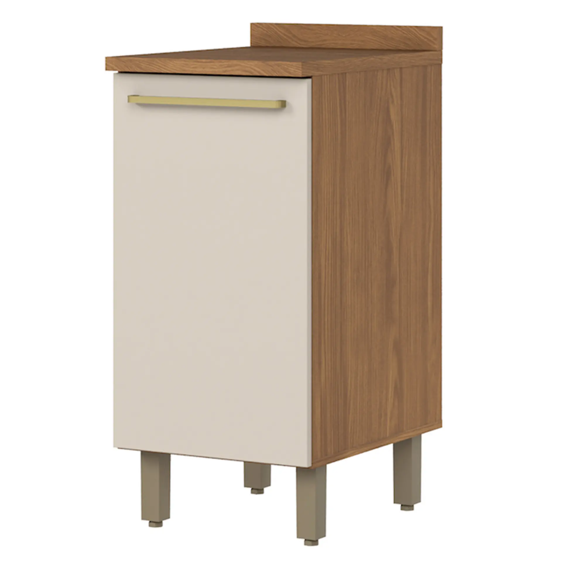 Balcão com Tampo 1 Porta 40cm MDP MDF Requinte Henn - Nature/Areia HP