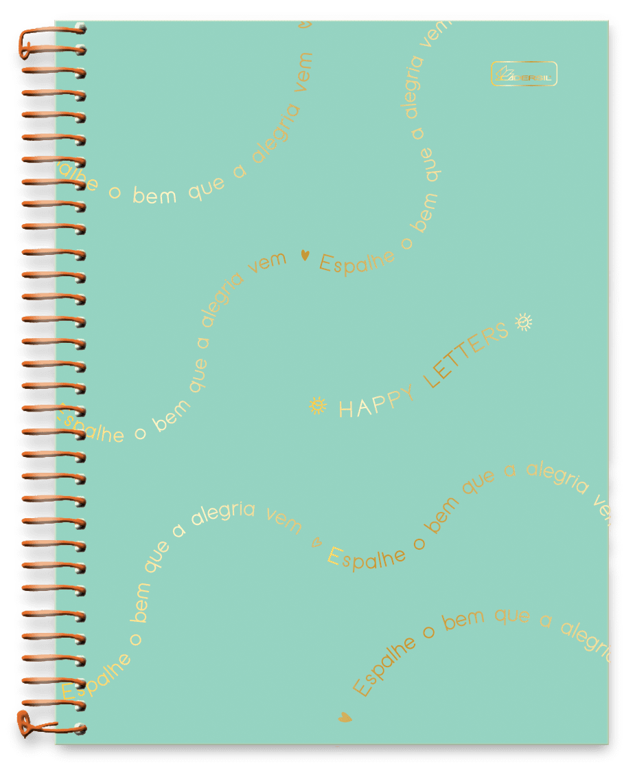 Caderneta Cadersil Happy Letters Espiral Pequeno 80 Folhas Sortido