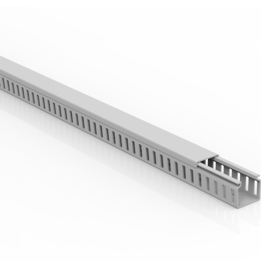 Canaleta Semiaberta Enerbras Barra 2 Metros 30x30mm Cinza - Unitário - 3030-E/S