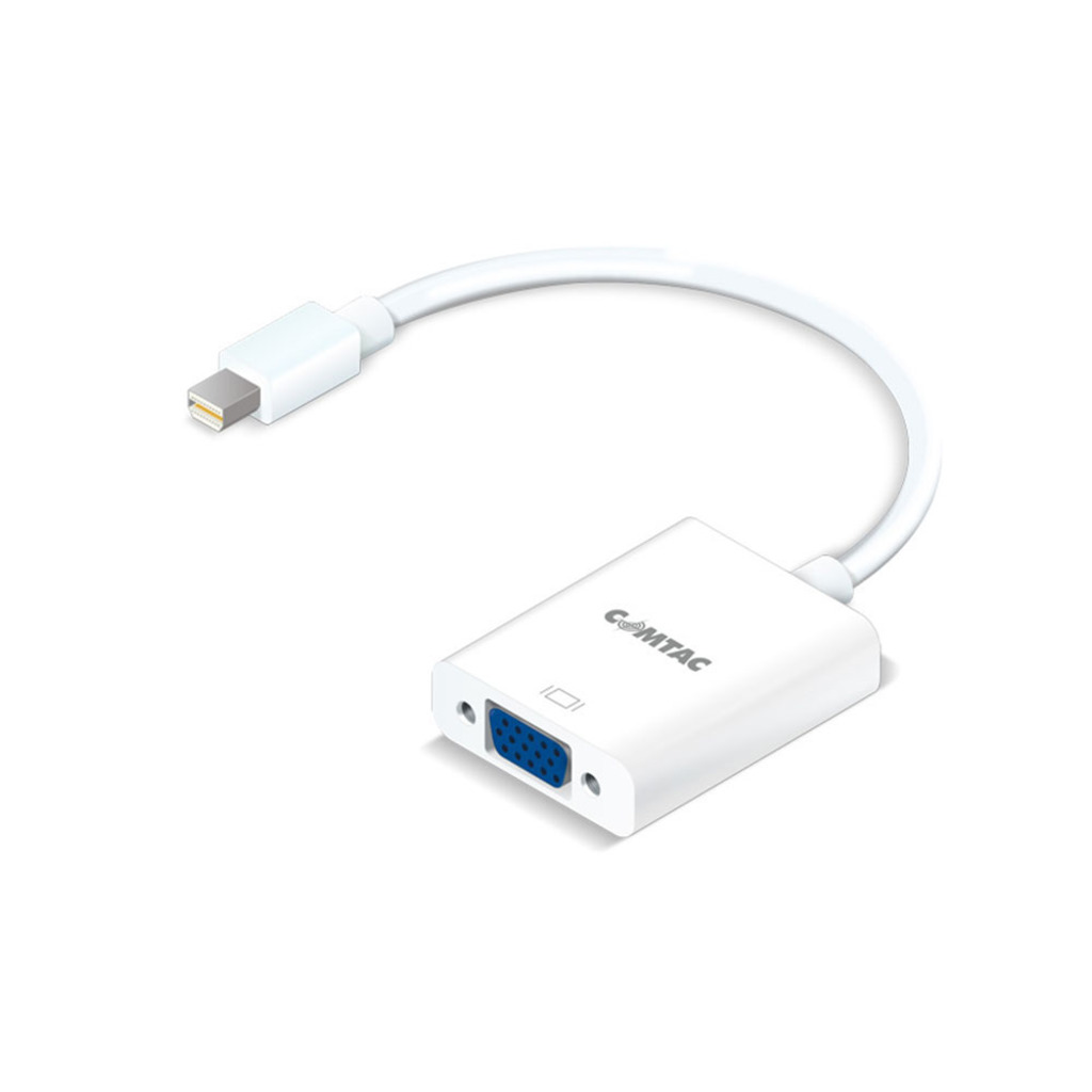 Conversor Mini DisplayPort Macho para VGA Fêmea Branco Comtac - 22149283 - com Cabo de 0,15cm
