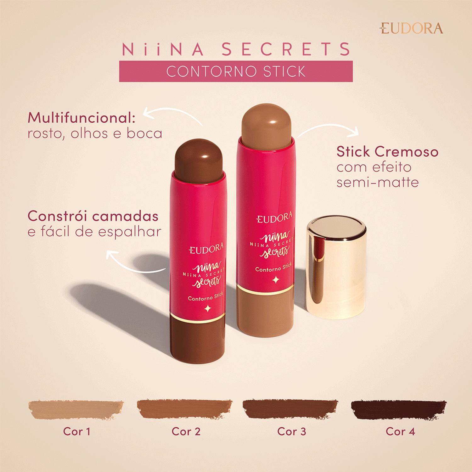 Contorno Stick Multifuncional Cor 4 Niina Secrets 5g