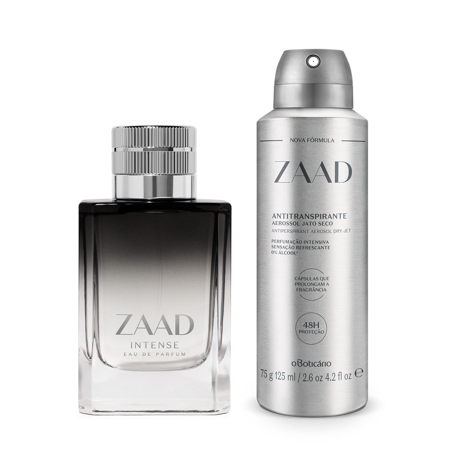 Combo Zaad: Intense Eau De Parfum 95ml + Desodorante Antitranspirante Aerossol 75g/125ml