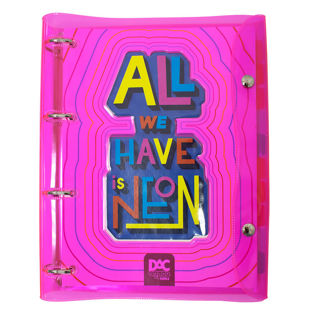 Fichário Universitário DAC Color Bubble Cristal com 192 Folhas