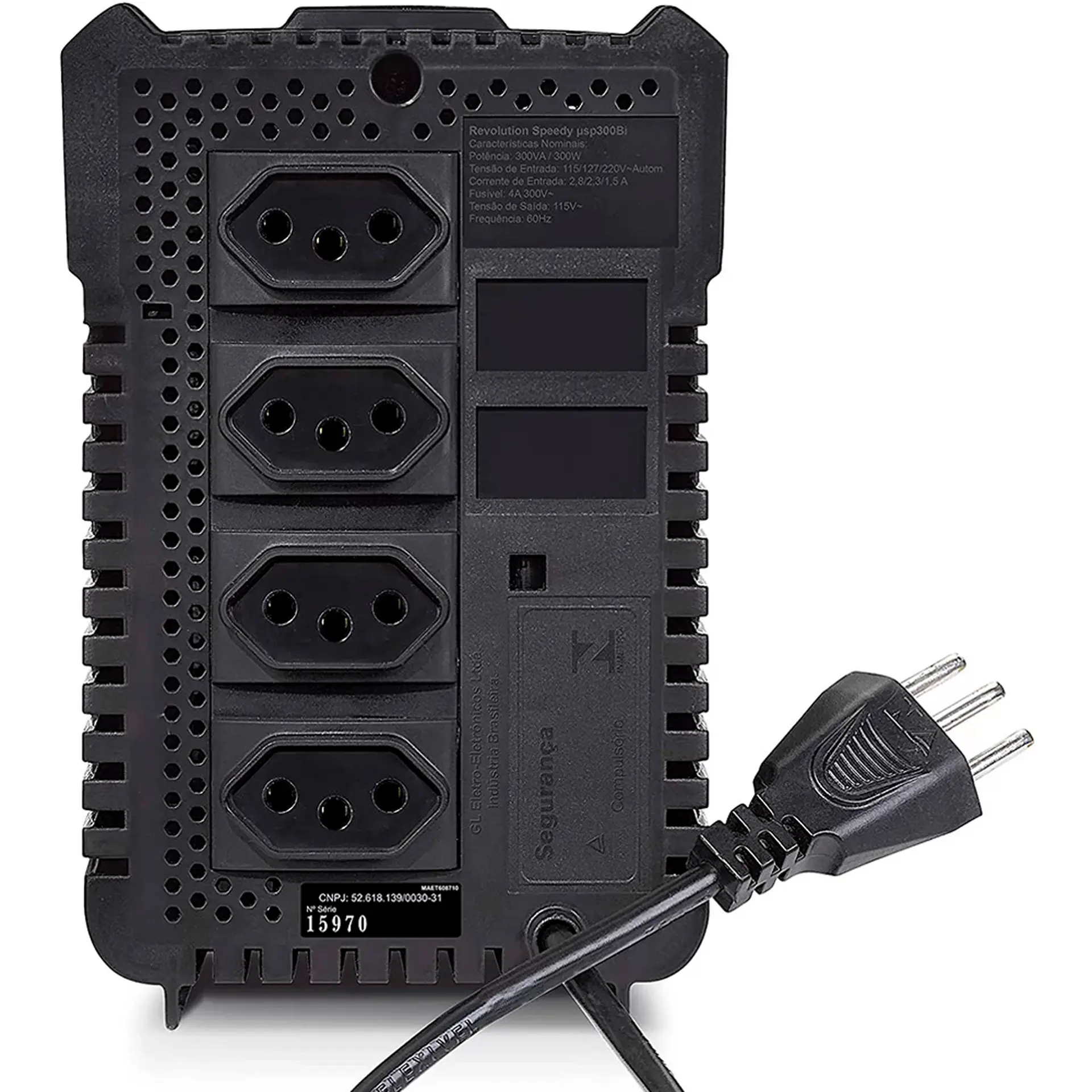 Estabilizador SMS Revolution Speedy 300VA 4 Tomadas Filtro de Linha 159/70 - Grafite - Bivolt