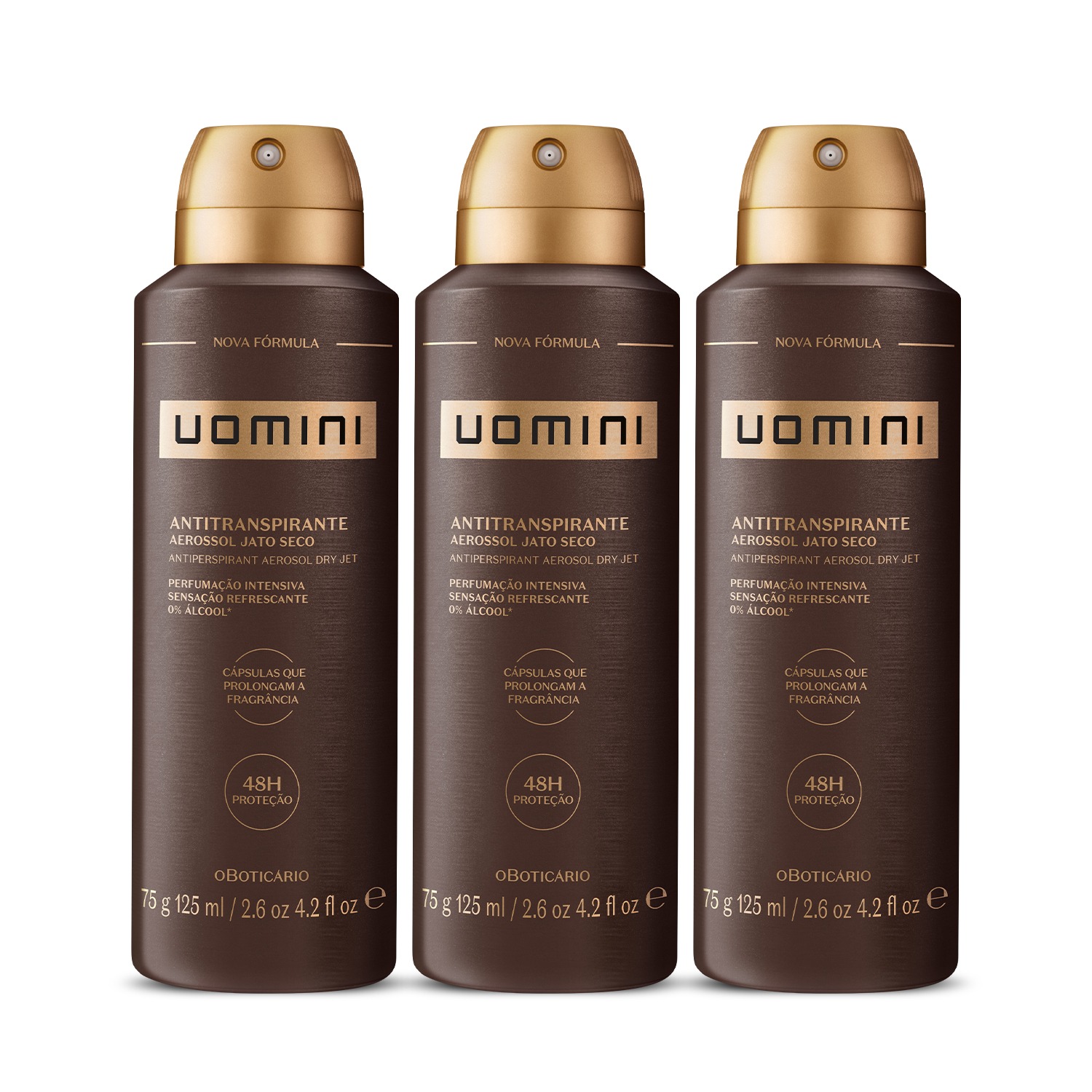 Combo Uomini: Desodorante Antitranspirante Aerossol 3x125ml cada