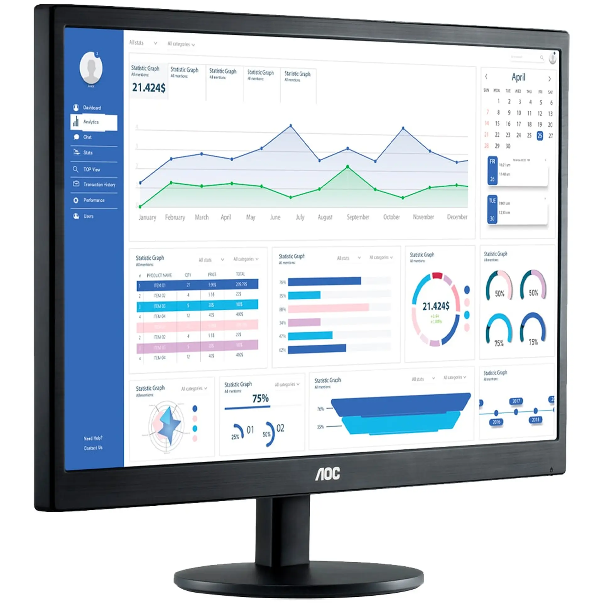 Monitor AOC LED 18,5" Widescreen HD HDMI VGA E970SWHNL - Preto - Bivolt